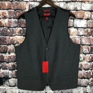 ALFANI MENS NEW BLACK GREY LARGE SLIM Waistcoat